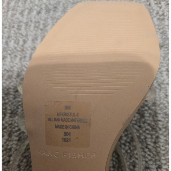 MARK FISHER - CLEAR/TAN SLIP ON HEELED SANDALS - Picture 8 of 9